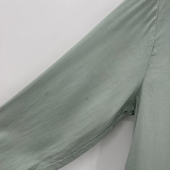 CLOTH & STONE Sea Foam Green Front Tie Button Up Lightweight Blouse Shirt Medium - Picture 6 of 7